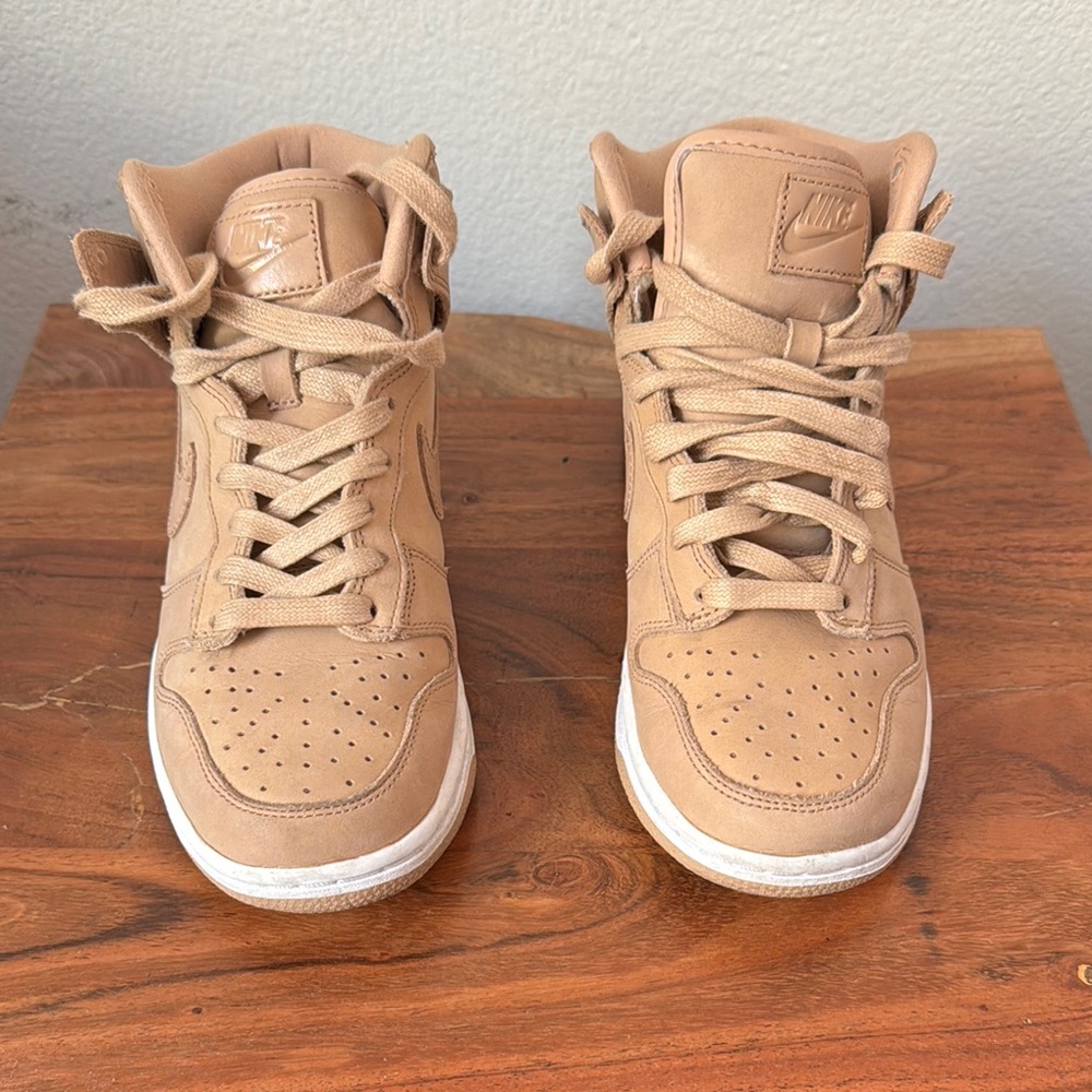 Nike Tan Dunk High Top Sneakers
